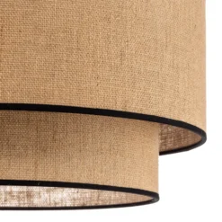 Plafón Boho, marrón/negro, Ø 45 cm, de tela