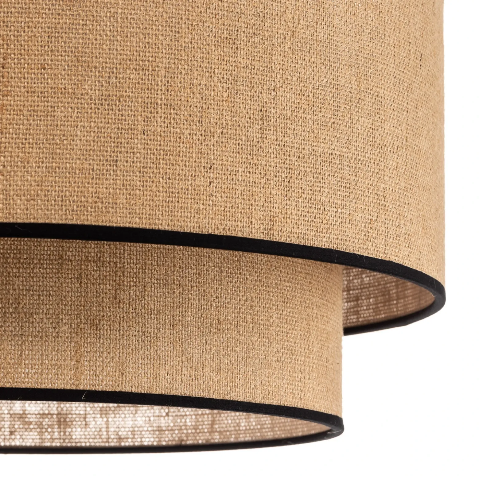 Plafón Boho, marrón/negro, Ø 45 cm, de tela