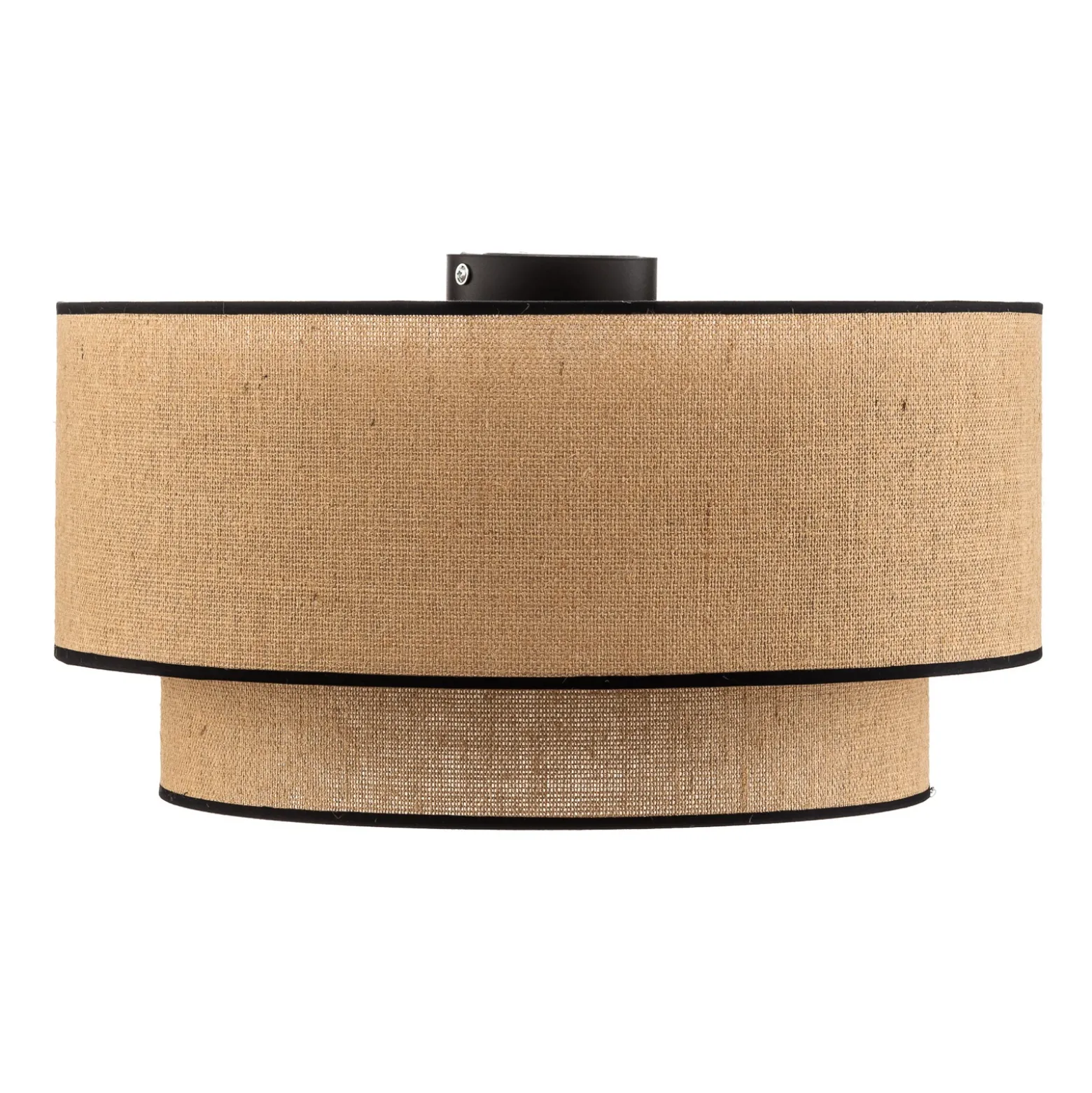 Plafón Boho, marrón/negro, Ø 45 cm, de tela