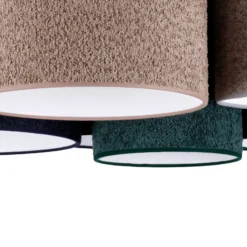 Plafón Boucle 6 luces azul/verde/cappuccino/gris