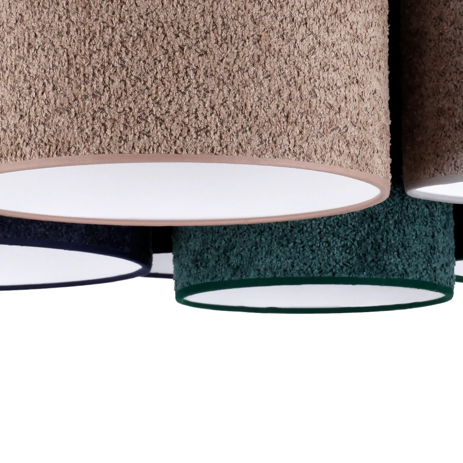 Plafón Boucle 6 luces azul/verde/cappuccino/gris