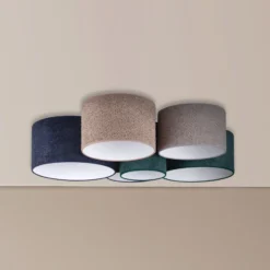 Plafón Boucle 6 luces azul/verde/cappuccino/gris