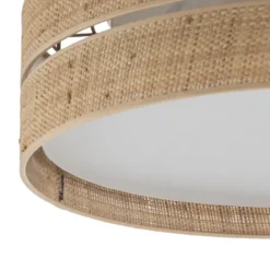 Plafón Calma, beige, rafia, Ø 60 cm, E27