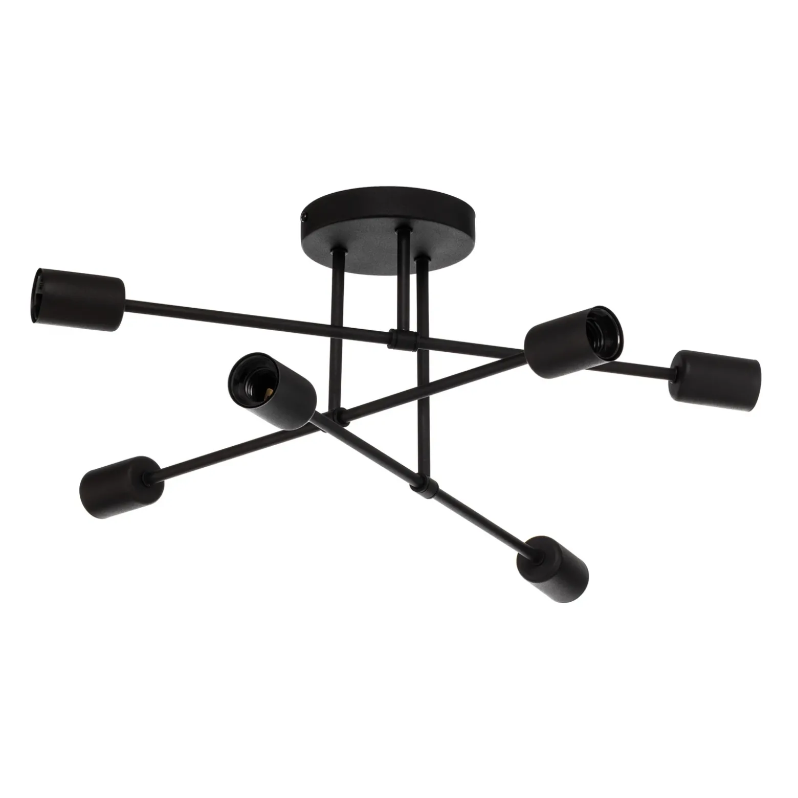 Plafón Cambridge, 6 luces, negro