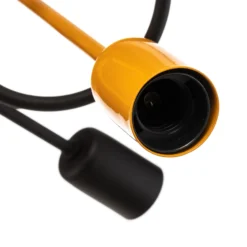 Plafón Cambridge, 4 luces, negro-naranja