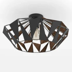 Plafón Carlton, Ø 47 cm, negro/cobre