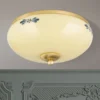 Plafón Casa Rural latón crema azul Ø 28cm