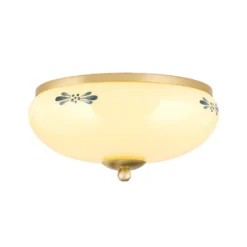 Plafón Casa Rural latón crema azul Ø 28cm