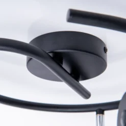 Plafón Casco, 3 luces, negro