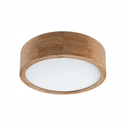 Plafón Caspian, Ø 27 cm, IP54, roble