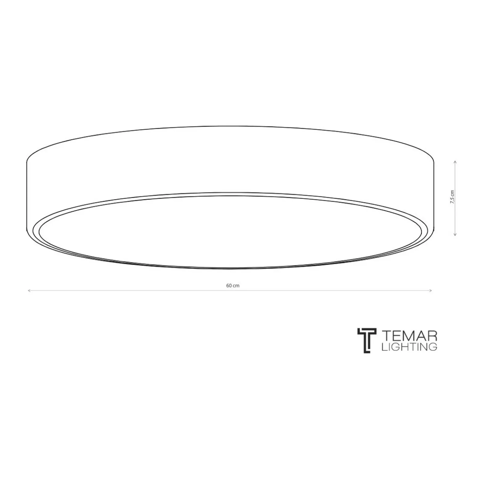 Plafón Cleo 600, Ø 60 cm gris
