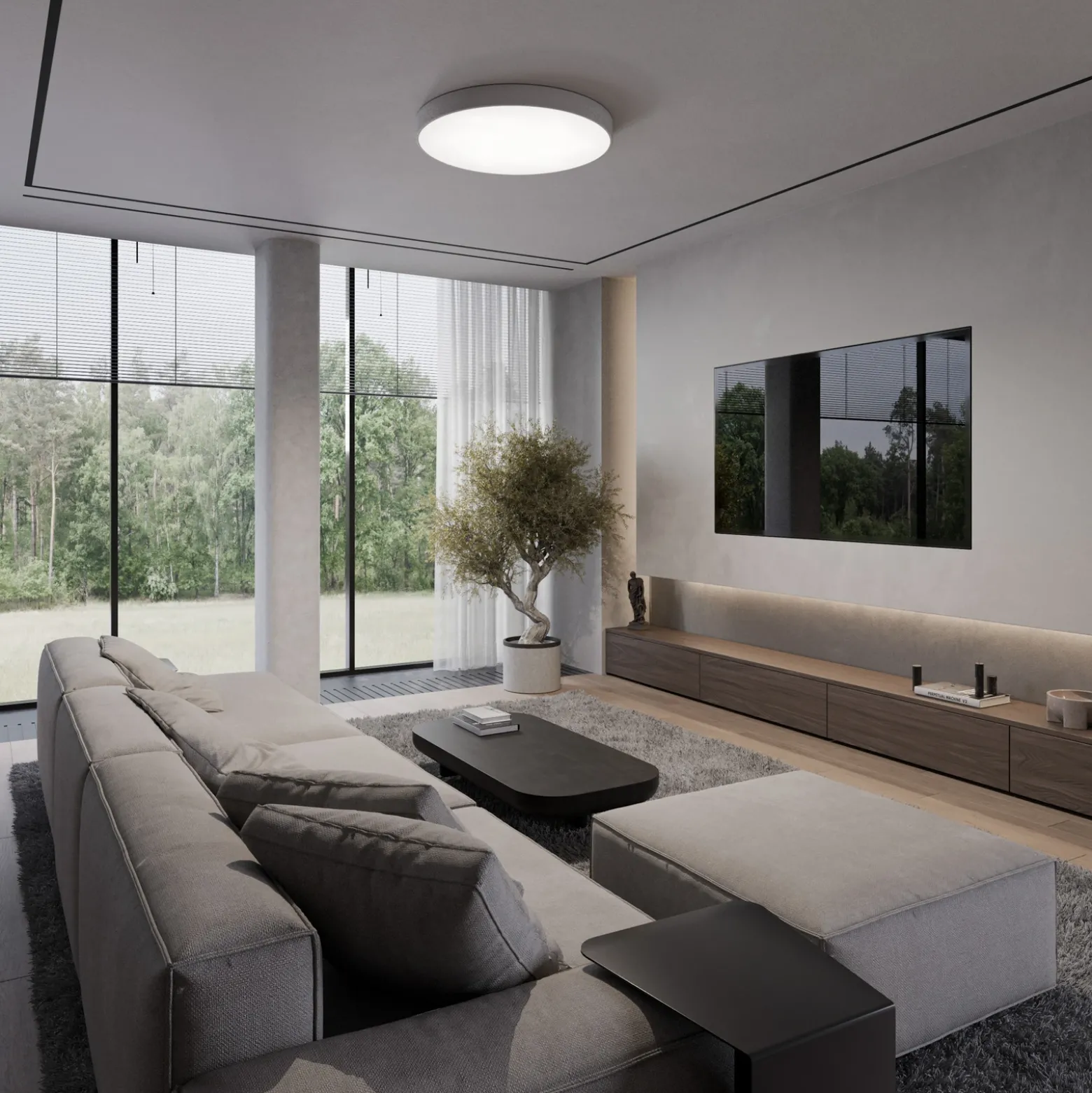 Plafón Cleo 600, Ø 60 cm gris