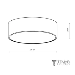 Plafón Cleo, Ø 20 cm, IP54, blanco, metal, E27
