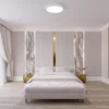 Plafón Cleo, Ø 50 cm, IP54, blanco, metal, E27