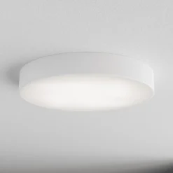 Plafón Cleo, Ø 50 cm, IP54, blanco, metal, E27