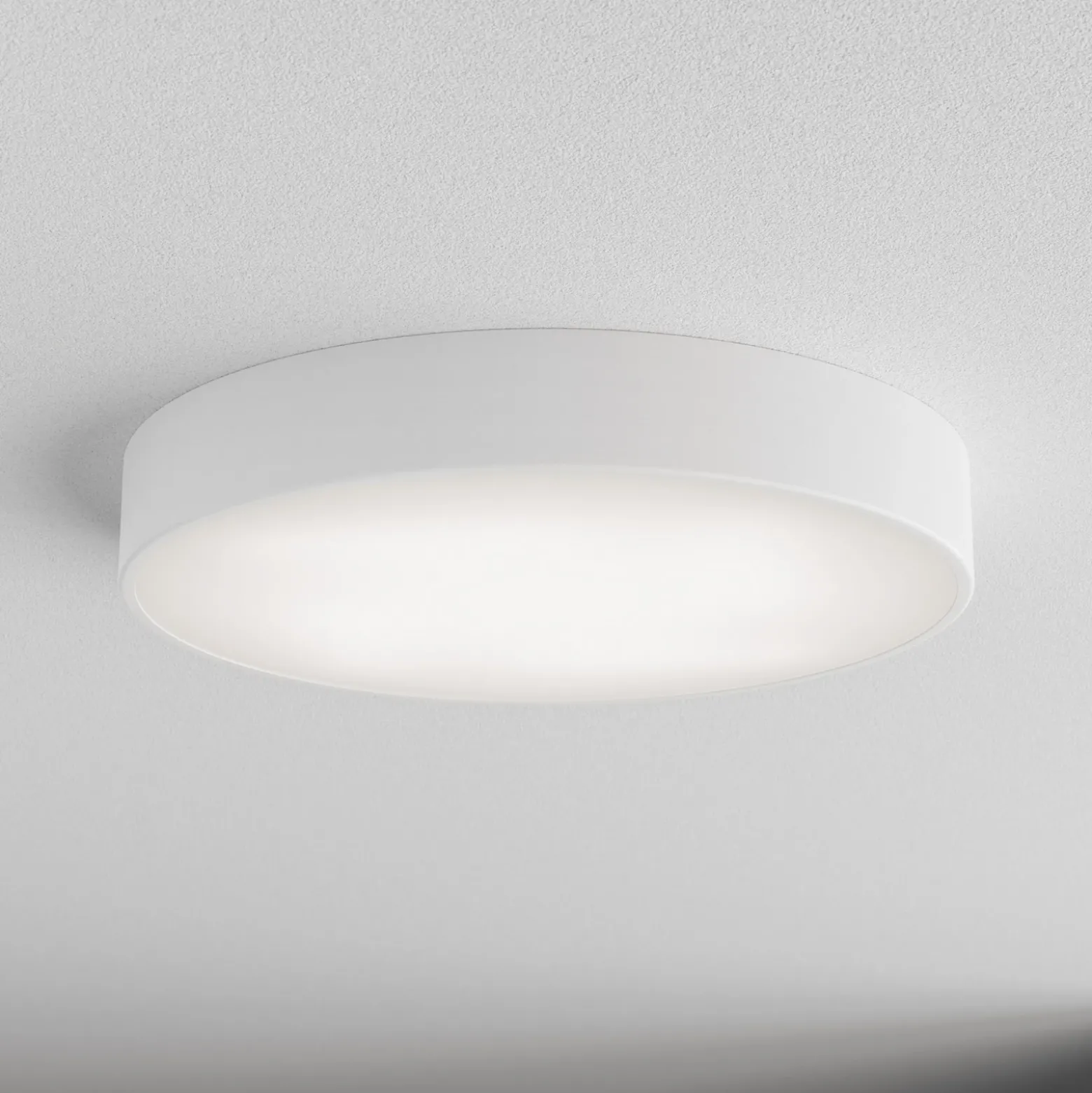 Plafón Cleo, Ø 50 cm, IP54, blanco, metal, E27