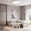 Plafón Cleo, Ø 60 cm, IP20, blanco, metal, E27