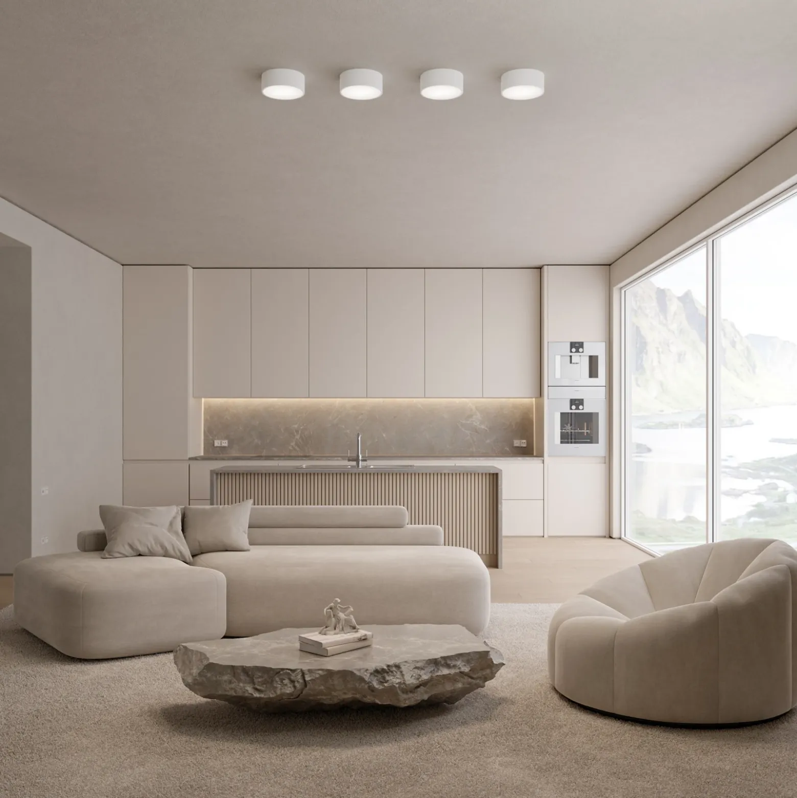 Plafón Cleo, Ø 20 cm, IP54, blanco, metal, E27
