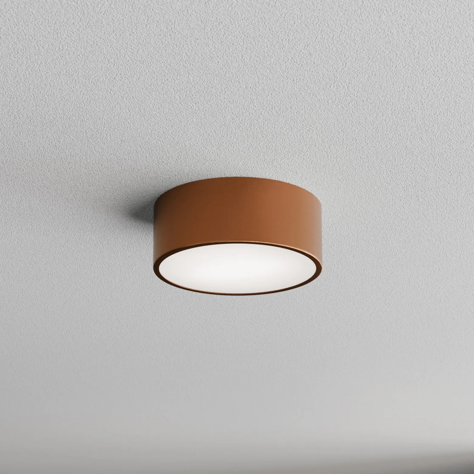 Plafón Cleo, Ø 20 cm, IP54, color cobre, metal, E27