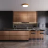 Plafón Cleo, Ø 50 cm, IP54, color cobre, metal, E27