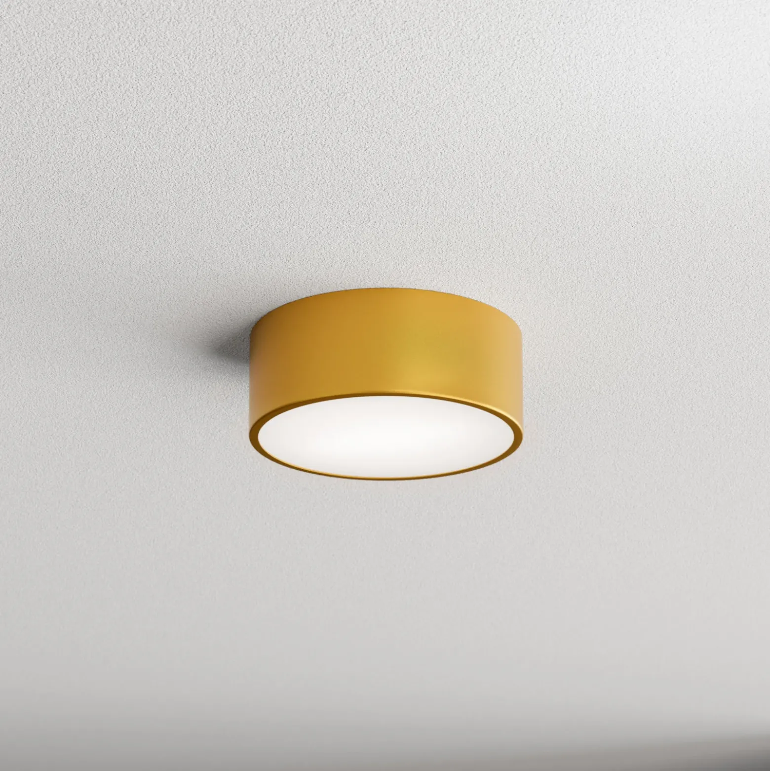 Plafón Cleo, Ø 20 cm, IP54, dorado, metal, E27