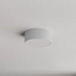 Plafón Cleo, Ø 20 cm, IP54, gris, metal, E27