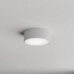 Plafón Cleo, Ø 20 cm, IP54, gris, metal, E27