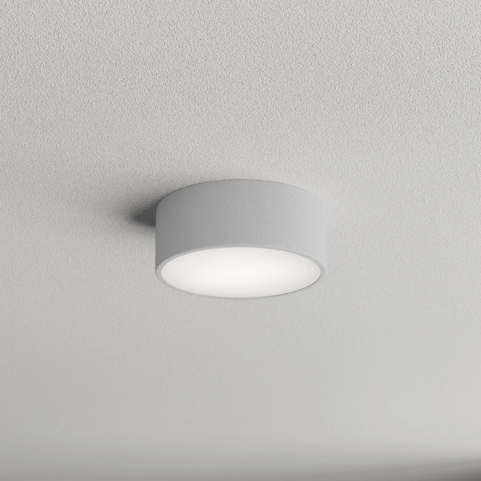Plafón Cleo, Ø 20 cm, IP54, gris, metal, E27