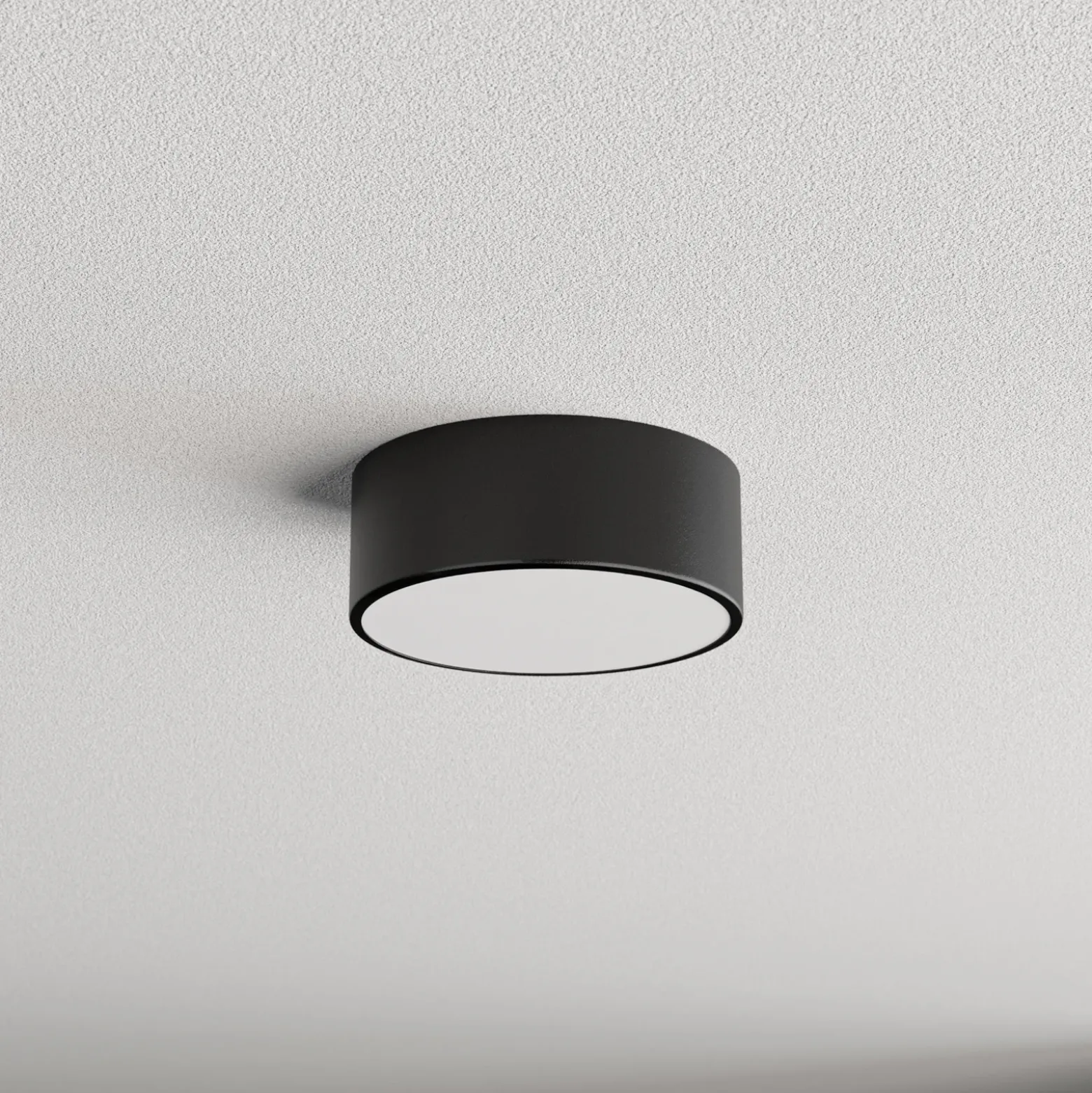 Plafón Cleo, Ø 20 cm, IP20, negro, metal, E27