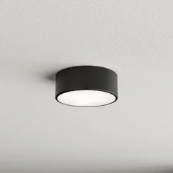 Plafón Cleo, Ø 20 cm, IP20, negro, metal, E27