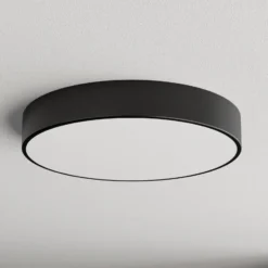 Plafón Cleo, Ø 50 cm, IP20, negro, metal, E27