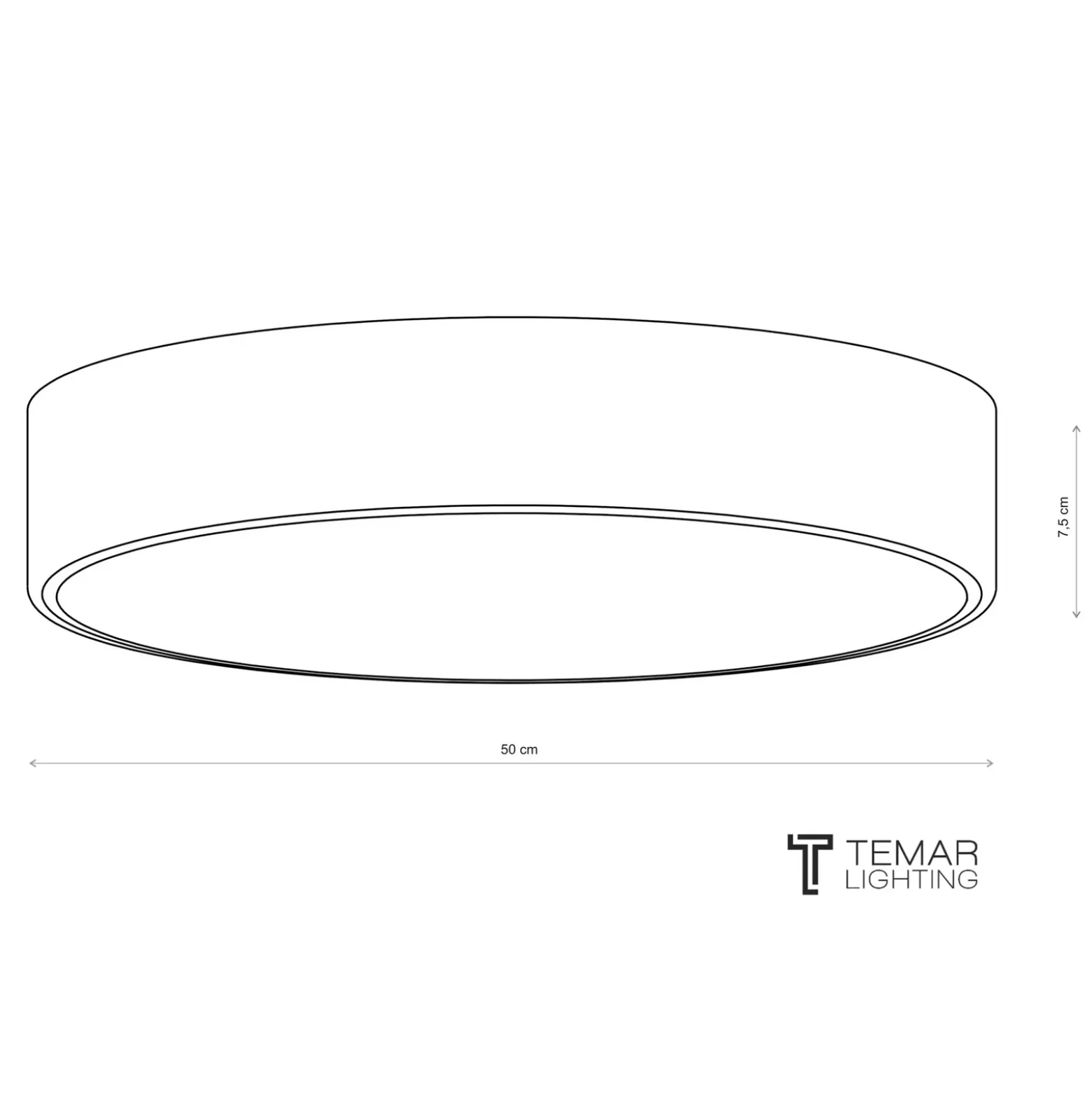 Plafón Cleo, Ø 50 cm, IP20, negro, metal, E27