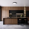 Plafón Cleo, Ø 50 cm, IP20, negro, metal, E27