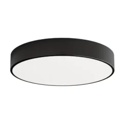 Plafón Cleo, Ø 50 cm, IP20, negro, metal, E27