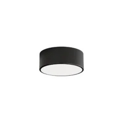 Plafón Cleo, Ø 20 cm, IP54, negro, metal, E27