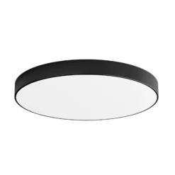 Plafón Cleo con difusor de vidrio, negro, Ø 78cm