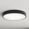 Plafón Cleo con difusor de vidrio, negro, Ø 60cm