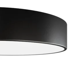 Plafón Cleo con difusor de vidrio, negro, Ø 60cm