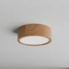Plafón Cleo DR275, IP54, Ø 27,5 cm, madera de roble, E27