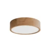 Plafón Cleo DR375, IP54, Ø 37,5 cm, madera de roble, E27