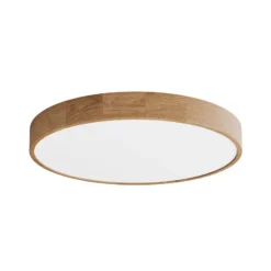 Plafón Cleo DR800, madera de roble, Ø 80 cm, 6 luces, E27