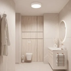 Plafón Cleo 400, IP54, Ø 40 cm blanco