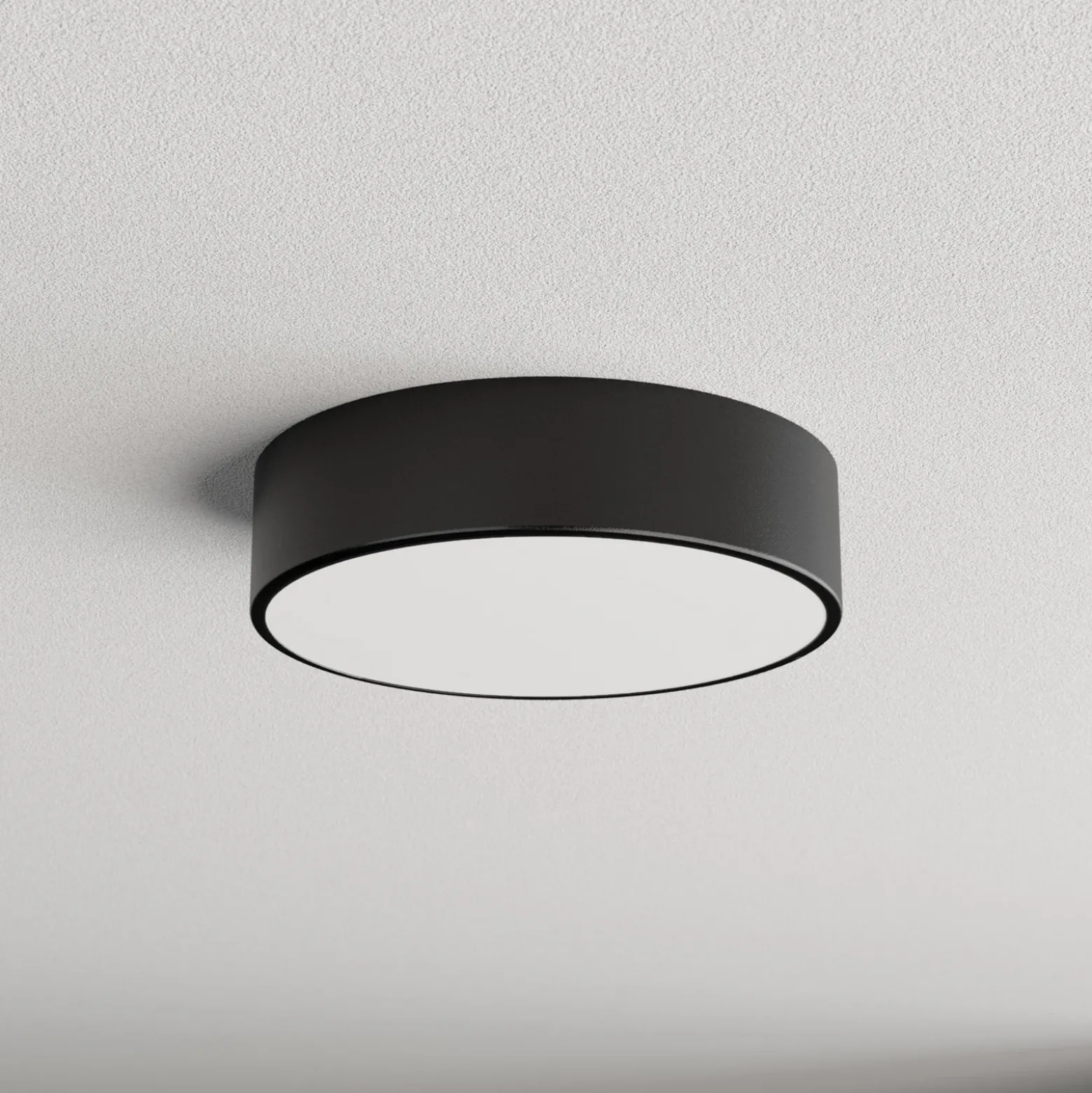 Plafón Cleo 300, IP54, Ø 30 cm negro