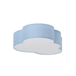 Plafón Cloud, azul, 63 cm de largo, textil, nube, E27