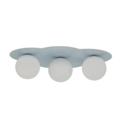 Plafón Cloud, azul, 3 luces, cristal, longitud 51 cm, G9