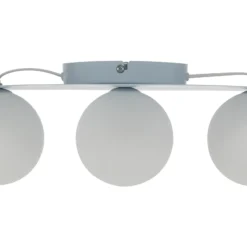 Plafón Cloud, azul, 3 luces, cristal, longitud 51 cm, G9