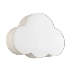 Plafón Cloud, beige, 63 cm de largo, textil, nube, E27