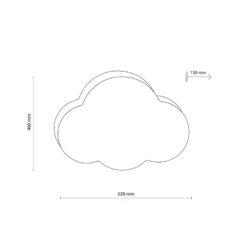 Plafón Cloud, beige, 63 cm de largo, textil, nube, E27