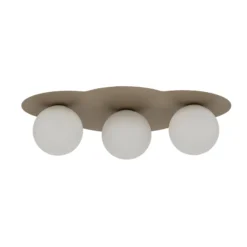 Plafón Cloud, beige, 3 luces, cristal, longitud 51 cm, G9