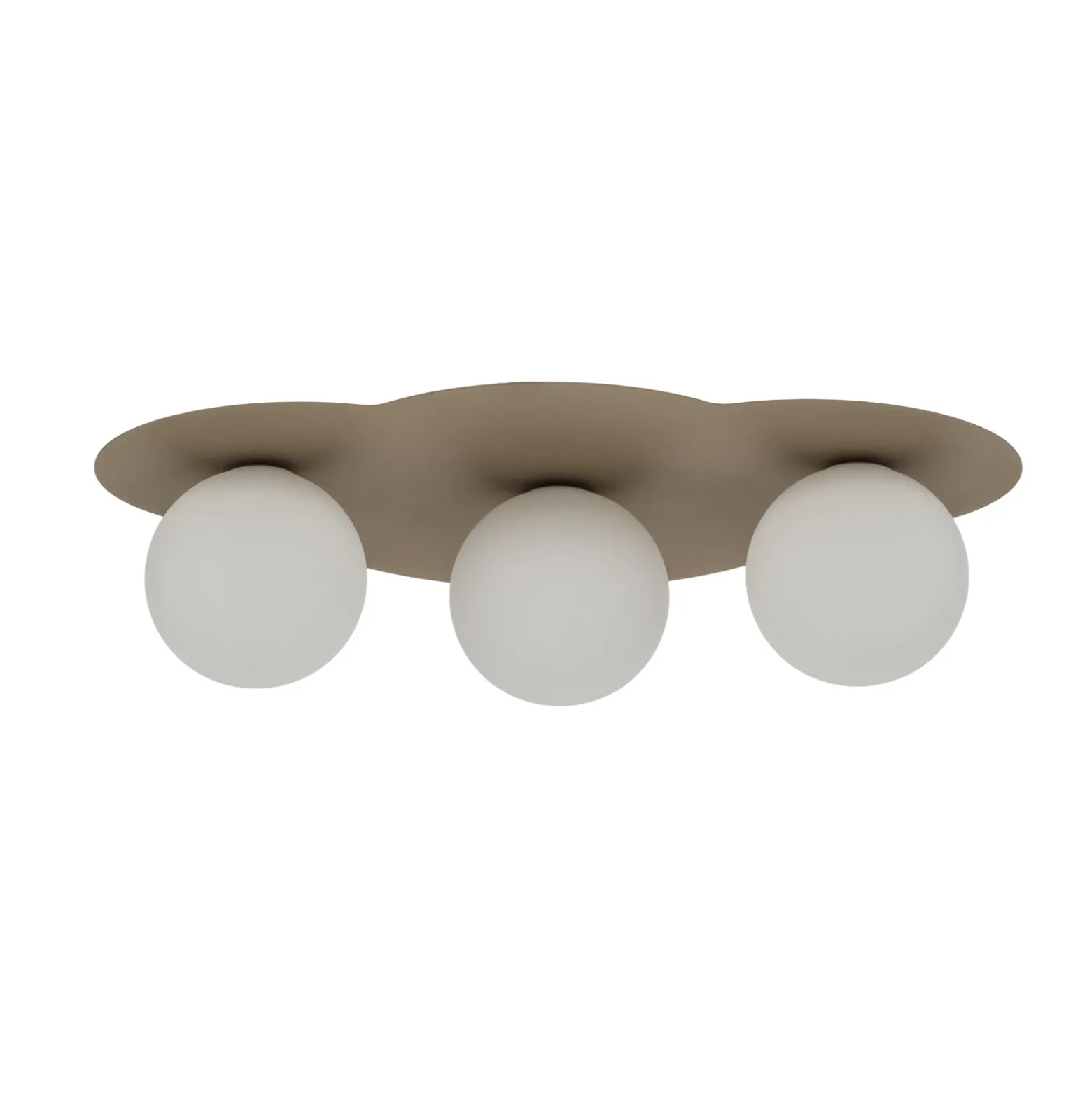 Plafón Cloud, beige, 3 luces, cristal, longitud 51 cm, G9
